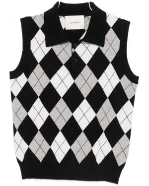 Lisa Yang Mouwloos Kasjmier Poloshirt - Zwart