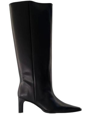 Samsøe & Samsøe Schoenen ,Zwart ,Leer Saray Hoge Laarzen