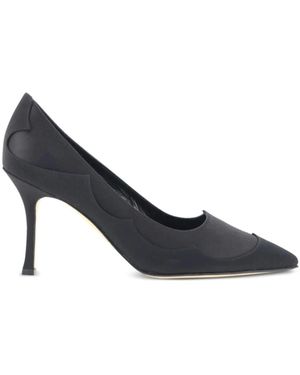 Manolo Blahnik Schwarze seidenleder pumps mit spitzer zehenpartie olo blahnik - Blau