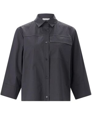 Peserico Overhemden ,Zwart ,Shirts - Blauw