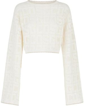 Gcds Round-Neck Knitwear - Bianco