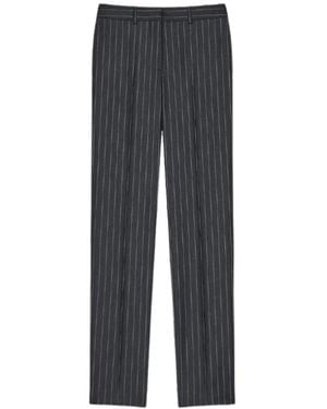 Givenchy Broeken ,Grijs ,Wol Skinny Gestreept Wol Pantalon