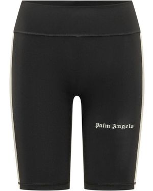 Palm Angels Fitness ,Zwart ,Polyester Classic Logo Track Biker Shorts
