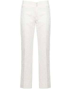 Etro Flared Katoenmix Jacquard Broek - Wit