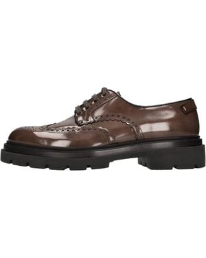 Santoni Geflochtene Leder-Schnürschuhe - Braun
