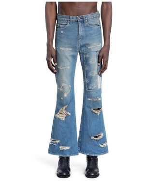 Kapital Vintage Denim Flared Leg Jeans - Blau
