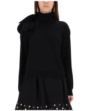 Moschino Turtleneck Met Bloemenapplicatie - Zwart