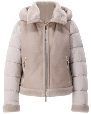 Moorer Gesteppte Lederjacke - Grau