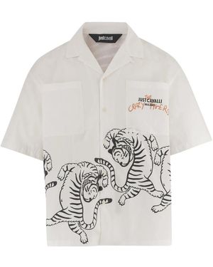 Just Cavalli Short Sleeve Shirts - White