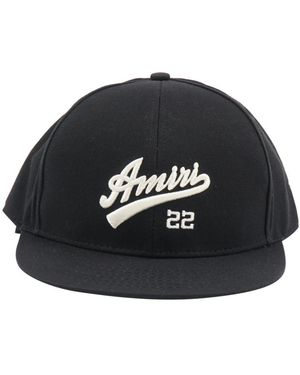 Amiri Accessoires ,Zwart ,Katoen Geborduurde Logo Cap