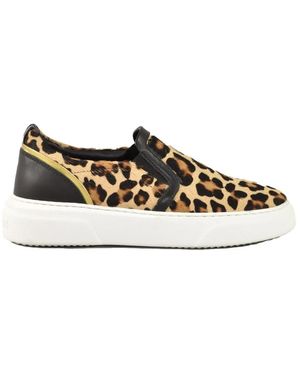 Testoni Slip-On Cavallino Leren Schoenen - Zwart