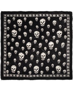 McQueen Silky Scarves - Negro