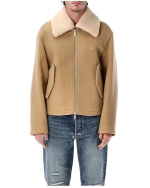 Emporio Armani Faux Fur & Shearling Jackets - Blue