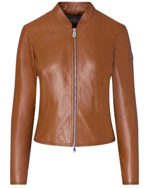 Peuterey Jassen ,Bruin ,Leer Lover 07 Biker Jacket