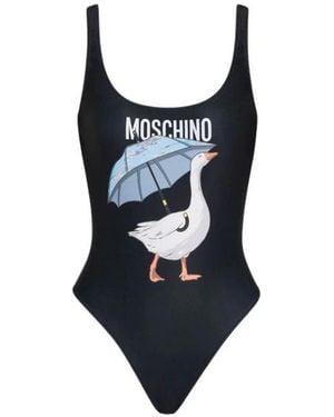 Moschino Badmode ,Zwart ,Polyester Goose Lycra One-Piece Zwempak