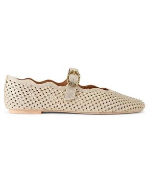Kurt Geiger Schoenen ,Leer Wavy Mayfair Ballerina - Wit