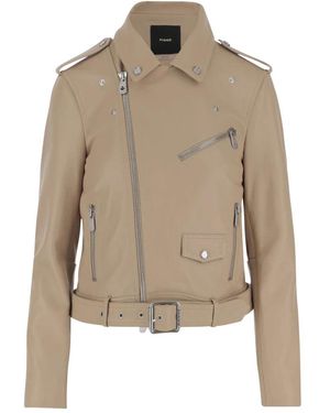 Pinko Leather Jackets - Natural