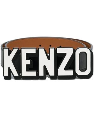 KENZO Er Ledergürtel mit Logo-Schnalle - Schwarz
