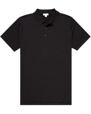 Sunspel Sea Island Ss Poloshirt - Zwart