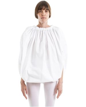 Comme des Garçons Overhemden ,Wit ,Katoen Cotton Midi Jurk