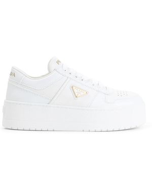 Prada Downtown Bold Leren Sneakers - Wit