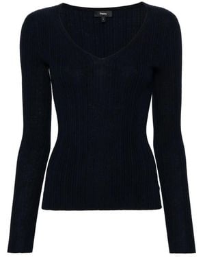 Theory V-Neck Knitwear - Bleu