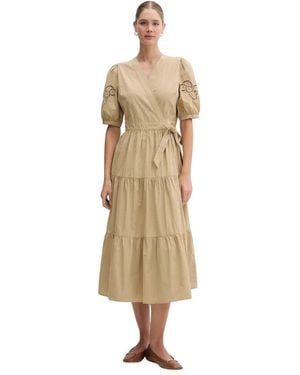 DKNY Midi Jurk Met Wikkeldetail - Naturel