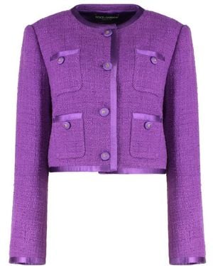 Dolce & Gabbana Tweed Jackets - Purple