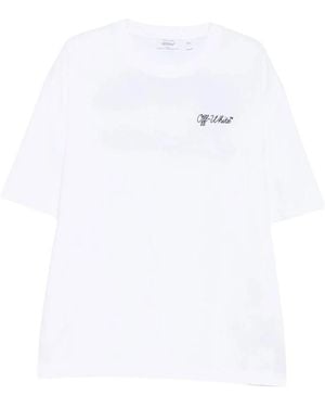Off-White c/o Virgil Abloh Tops ,Wit ,Katoen Logo-Print T-Shirt