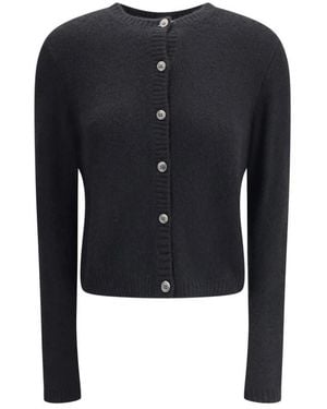 Lisa Yang Kaschmir Seide Rundhals Cardigan - Schwarz
