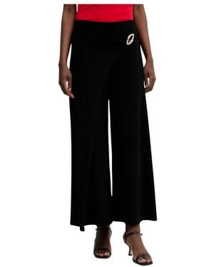 Joseph Ribkoff Broeken ,Zwart ,Polyester Silky Knit Culotte Broek Met Gesp