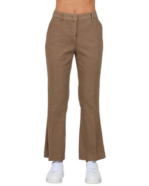 Via Masini 80 Wide Trousers - Bruin