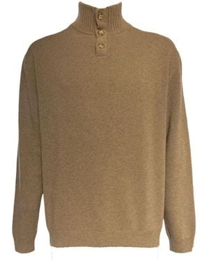 Daniele Fiesoli Mock neck sweater in taupe - Grün