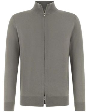 BOGGI Truien & Vesten ,Wol Full-Zip Jumper - Grijs