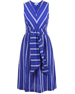 Niu Kleedjes ,Blauw ,Katoen Mansion Gestreept Lange Jurk