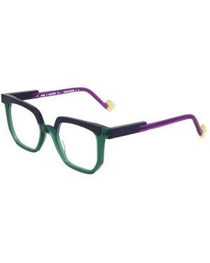 Anne & Valentin Moderne, Unregelmäßige Brille - Blau