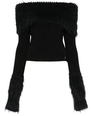 Jean Paul Gaultier Gerippter Strick- Und Fuzzy-Pullover - Schwarz