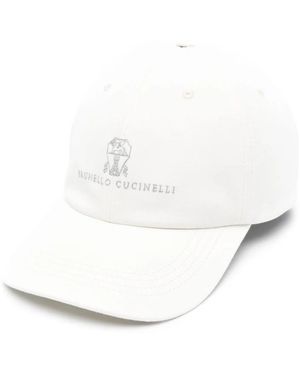 Brunello Cucinelli Cappello bianco elegante uomo