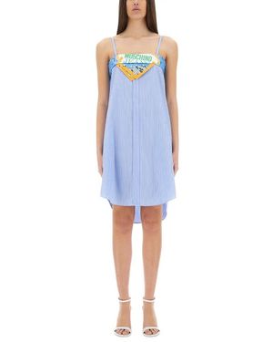 Moschino Patchwork Cotton Dress - Blue