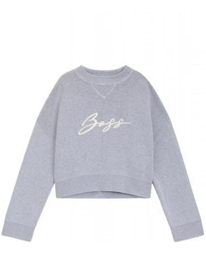 BOSS Truien & Vesten ,Grijs ,Katoen C_Finevra Sweater