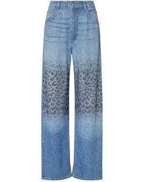 Liu Jo Gerades Jeans Mit Strasssteinen - Blau