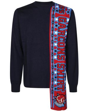 Comme des Garçons Graphic Knit Jumper - Blue