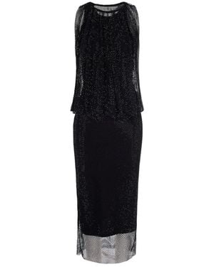 Sportmax Mesh Dress With Crystals - Black