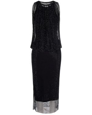 Sportmax Mesh Dress With Crystals - Black