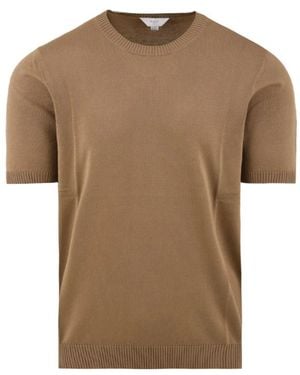 Malo Geschoren T-Shirt Trui Met Ronde Hals - Bruin