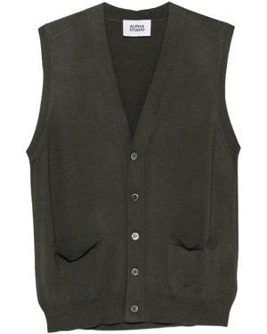 Alpha Studio V-Neck Knitwear - Green