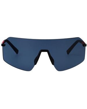Prada B50S Rechthoekige Metalen Zonnebril - Blauw