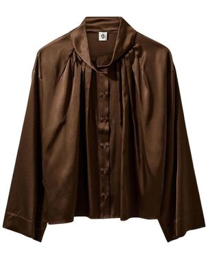 THE GARMENT Overhemden ,Bruin ,Cata Kimono Shirt