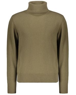 Herno Gerippter Wollrollkragenpullover - Grün