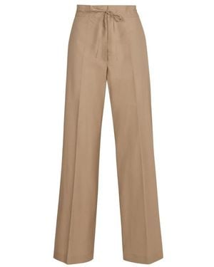 P.A.R.O.S.H. Hosen Mit Weitem Bein Und Gummizugbund - Natur